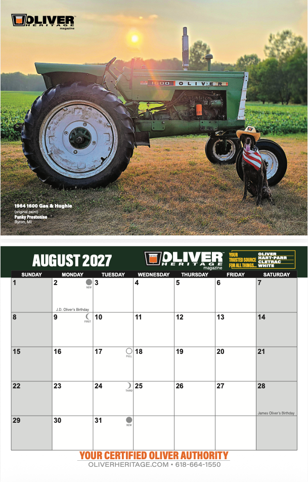 2027 Oliver Heritage Calendar (*Pre-Order*)