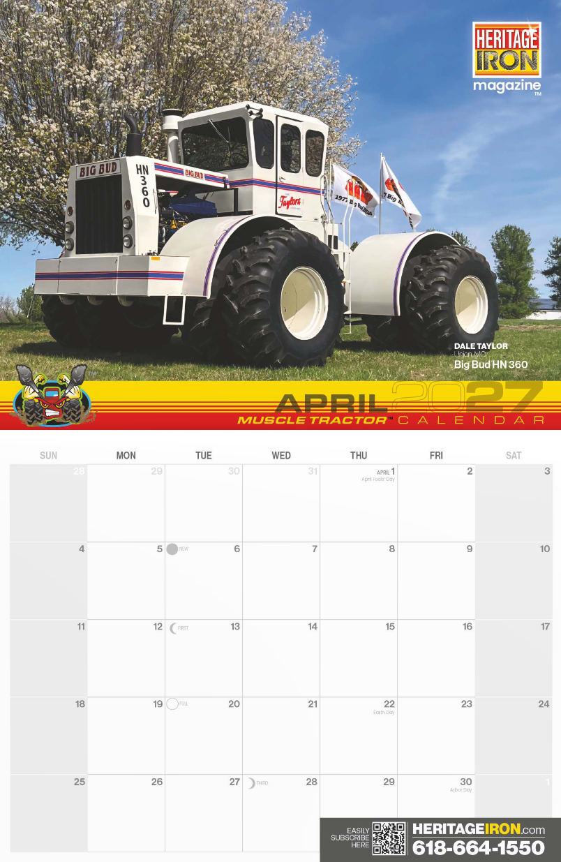 2027 Heritage Iron MUSCLE TRACTOR Calendar (*Pre-Order*)